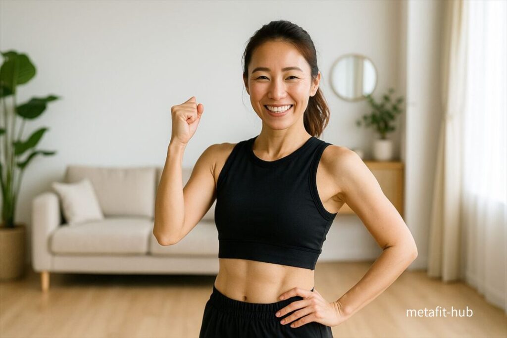 オンラインパーソナルで効果を実感する女性