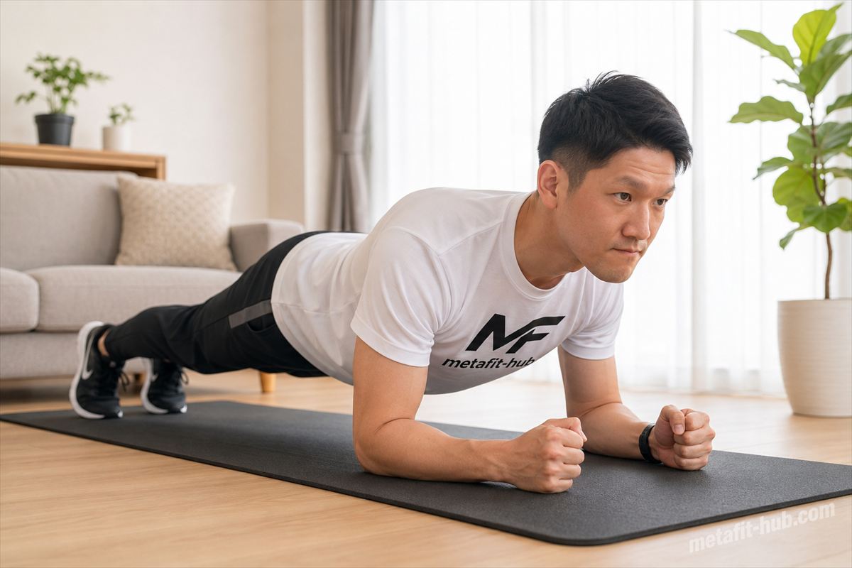 筋トレをする男性