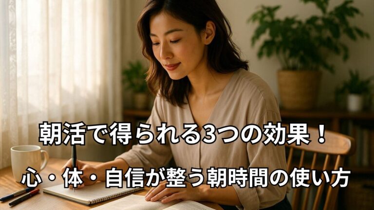 朝の光の中、ノートに向き合う女性｜心と体を整える朝時間