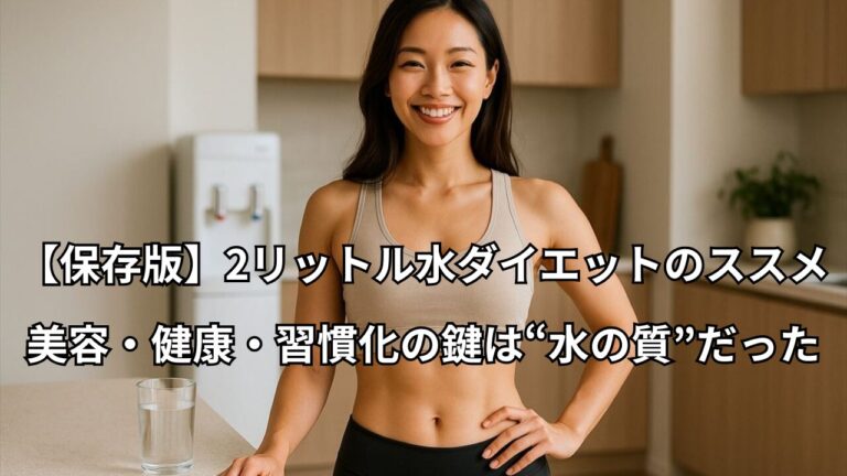 2リットル水ダイエットに挑戦する女性とウォーターサーバー
