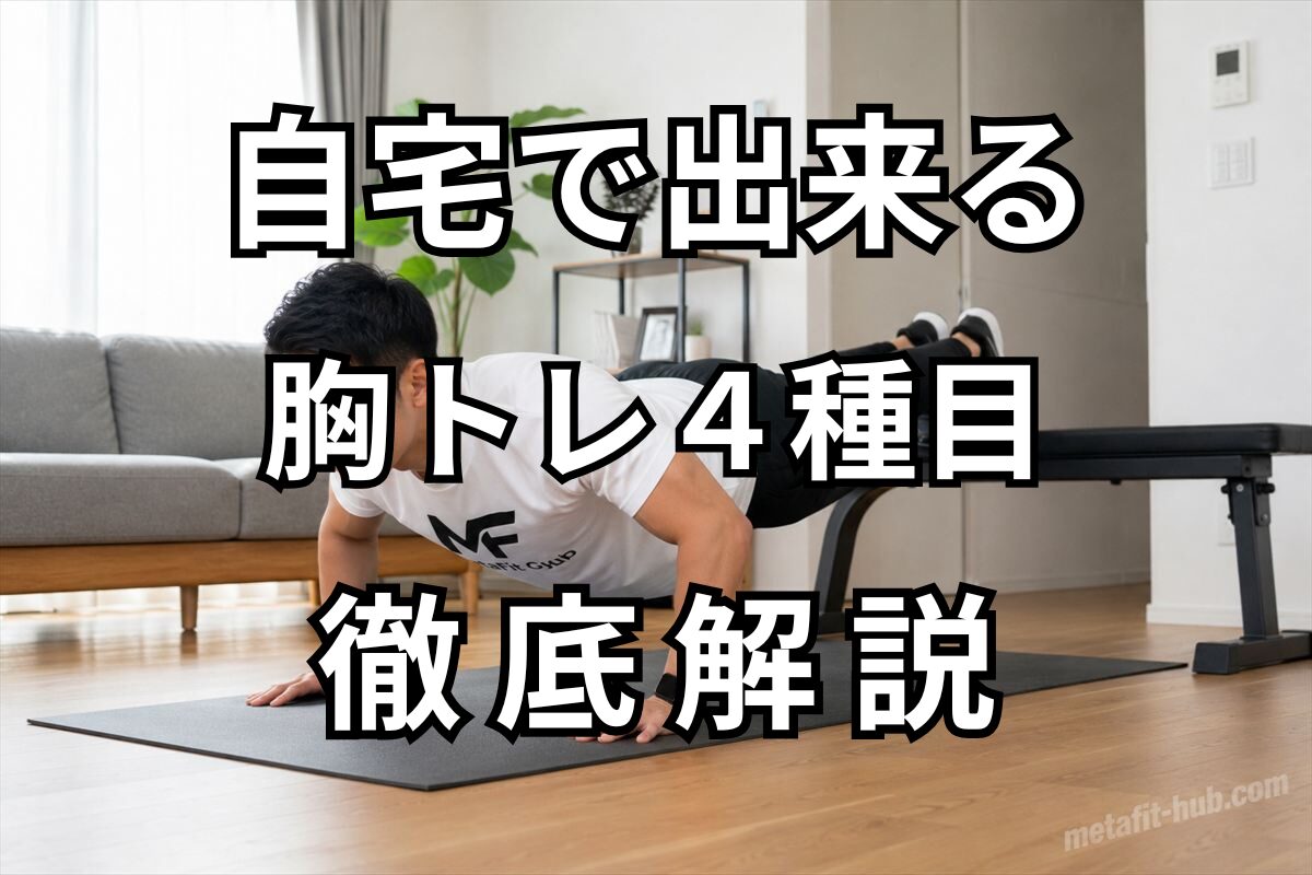 自宅でできる胸トレ4種目を徹底解説するアイキャッチ画像