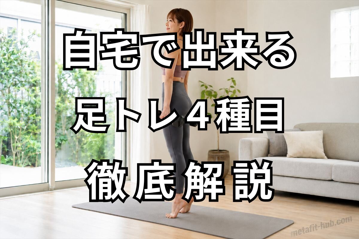 自宅で出来る足トレ4種目徹底解説の見出し画像。自宅でダンベルを使って下半身を鍛える女性のトレーニングイメージ